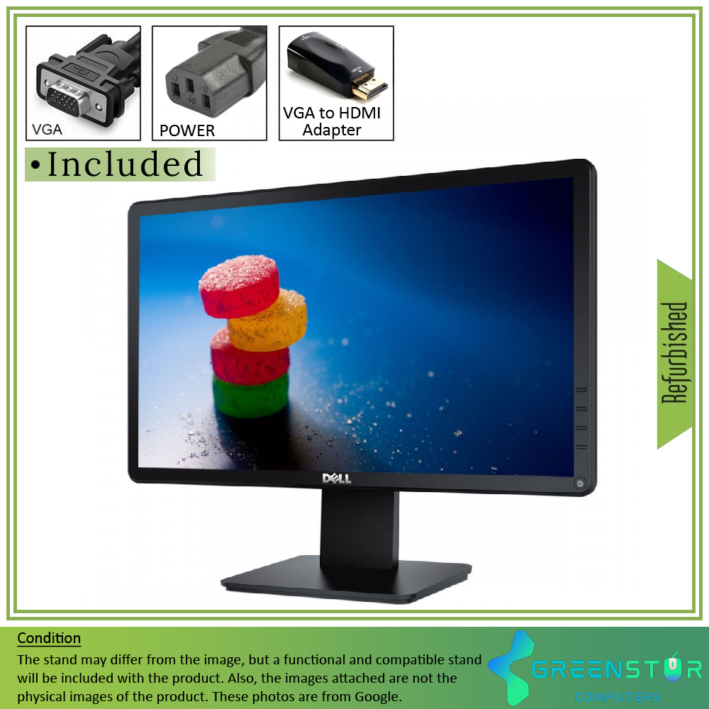  Refurbished(Good) -Dell E Series E1914H 18.5" Widescreen 1366x768 HD LED Backlight LCD TN Monitor